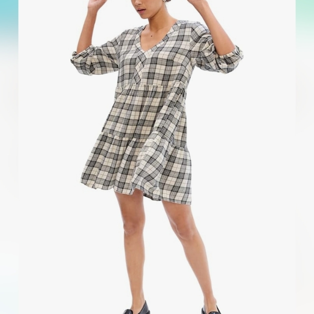 GAP Women's Long Sleeve Plaid Shirt Dress Size Large